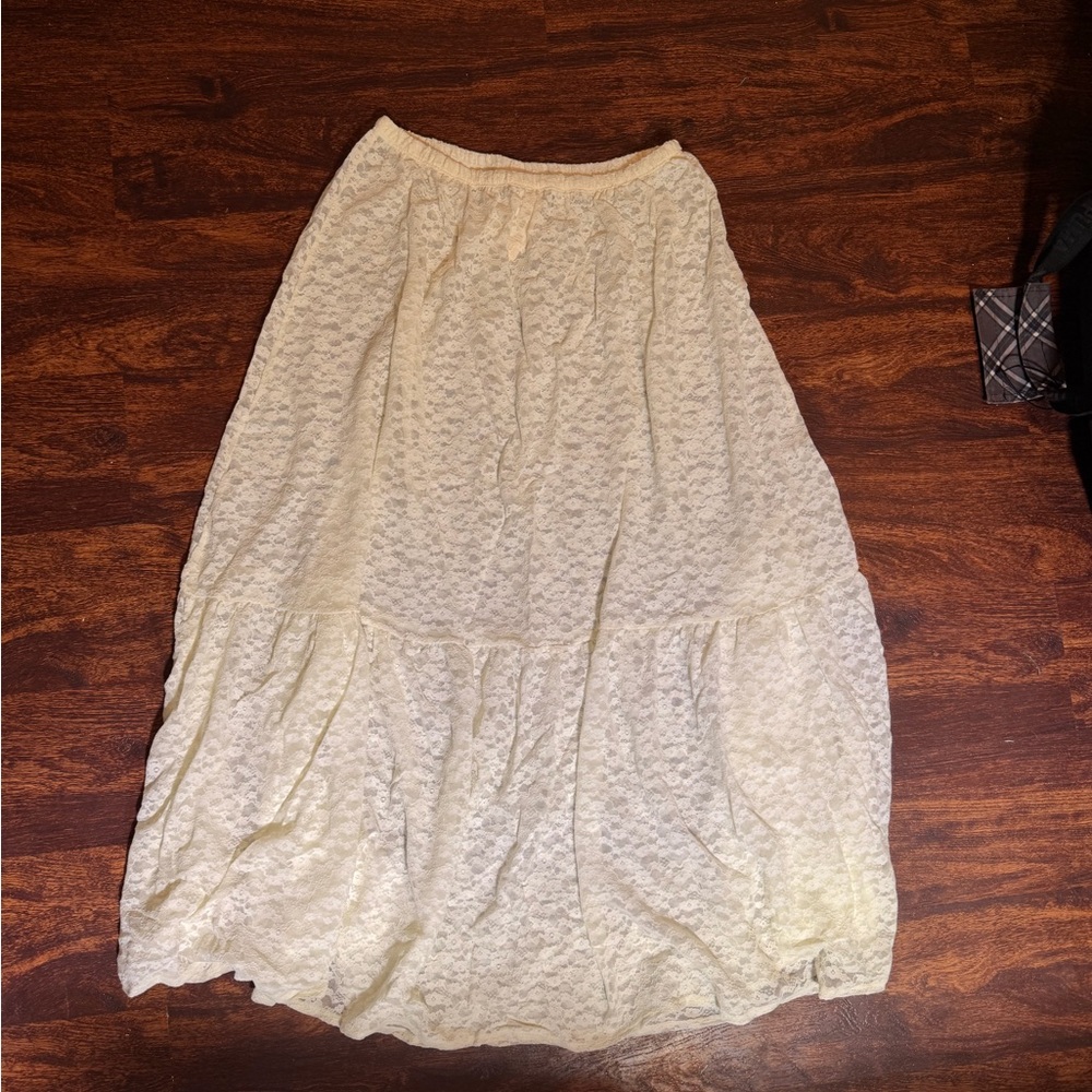 Aerie Cream Maxi Skirt